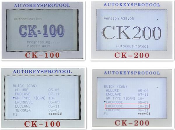CK200 CK100 ile karşılaştırın 1