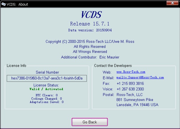 VAGCOM V15.7.1 Yazılım Ekranı 1