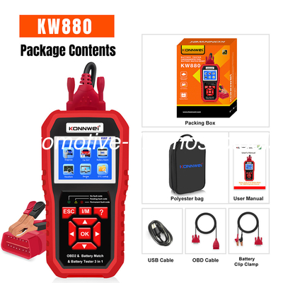 İyi bir fiyat. KONNWEI KW880 Pil Testçisi Destek Diagnostik & Otomobil Pil Testçisi & Otomobil Pil Eşleşmesi 3 İçinde 1 çevrimiçi