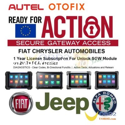 İyi bir fiyat. [Online Etkinleştirme] Autel Avrupa FCA Chrysler Fiat Alfa SGW Güvenlik Geçidi Kilitleme Servisi Autel / OTOFIX Aletleri için çevrimiçi