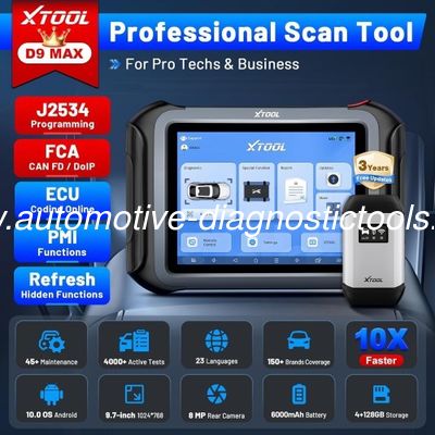 İyi bir fiyat. 2025 XTOOL D9 MAX evrensel Teşhis Tarayıcı J2534 Topoloji Eşlemesi, ECU Kodlama, FCA/ ile çevrimiçi