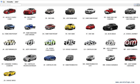 İyi bir fiyat. Chrysler EPC2025.07 FCA EPC5 Chrysler için yedek parçalar kataloğu çevrimiçi